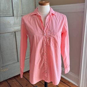 Frank‎ & Eileen Light Pink / Coral Collared Button Down Cotton Shirt Small NWOT